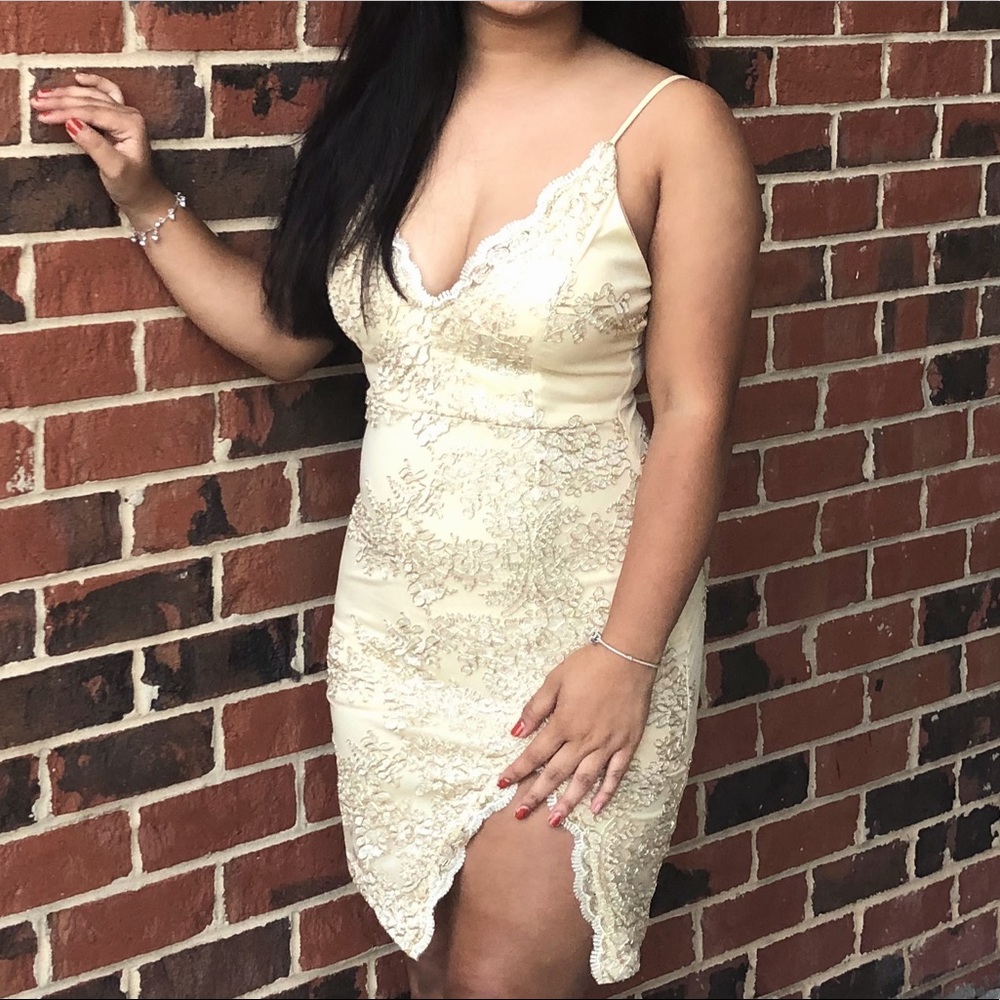 Gold cock tail dress